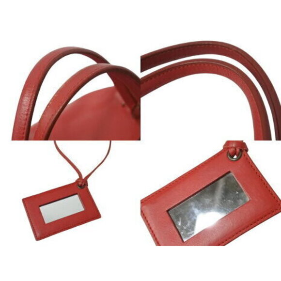 BALENCIAGA Paper Tote Bag Red Leather - Picture 7 of 8